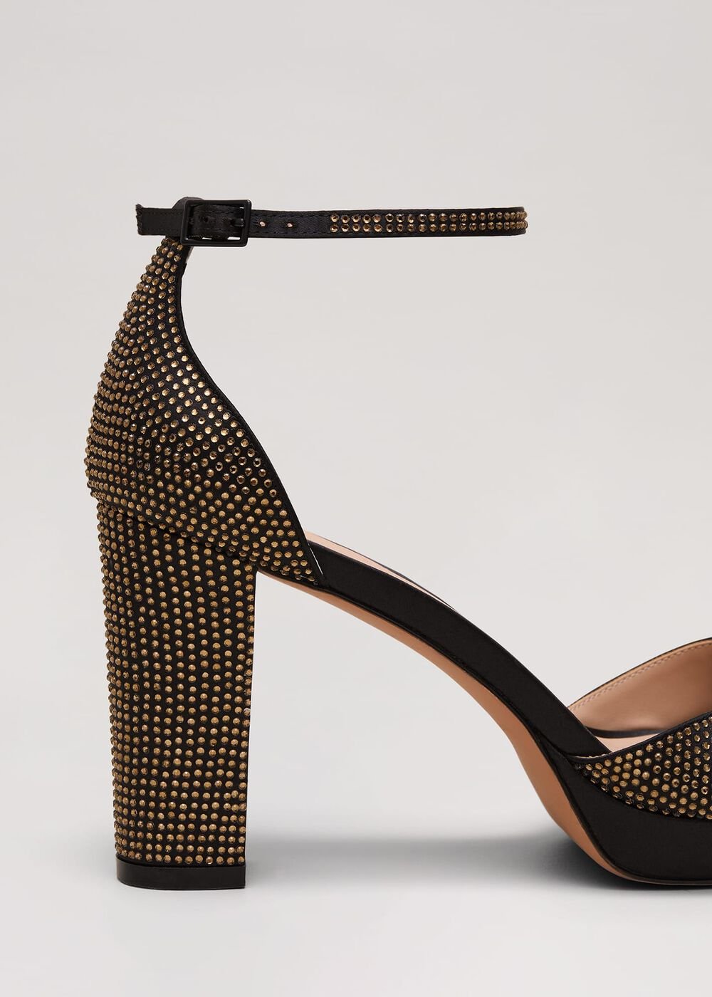 Embellished Crossover Platform Sandal - Gold