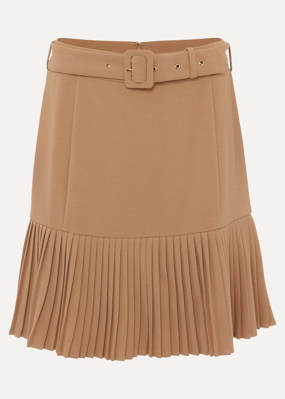 Annabel Pleated Mini Skirt - Camel