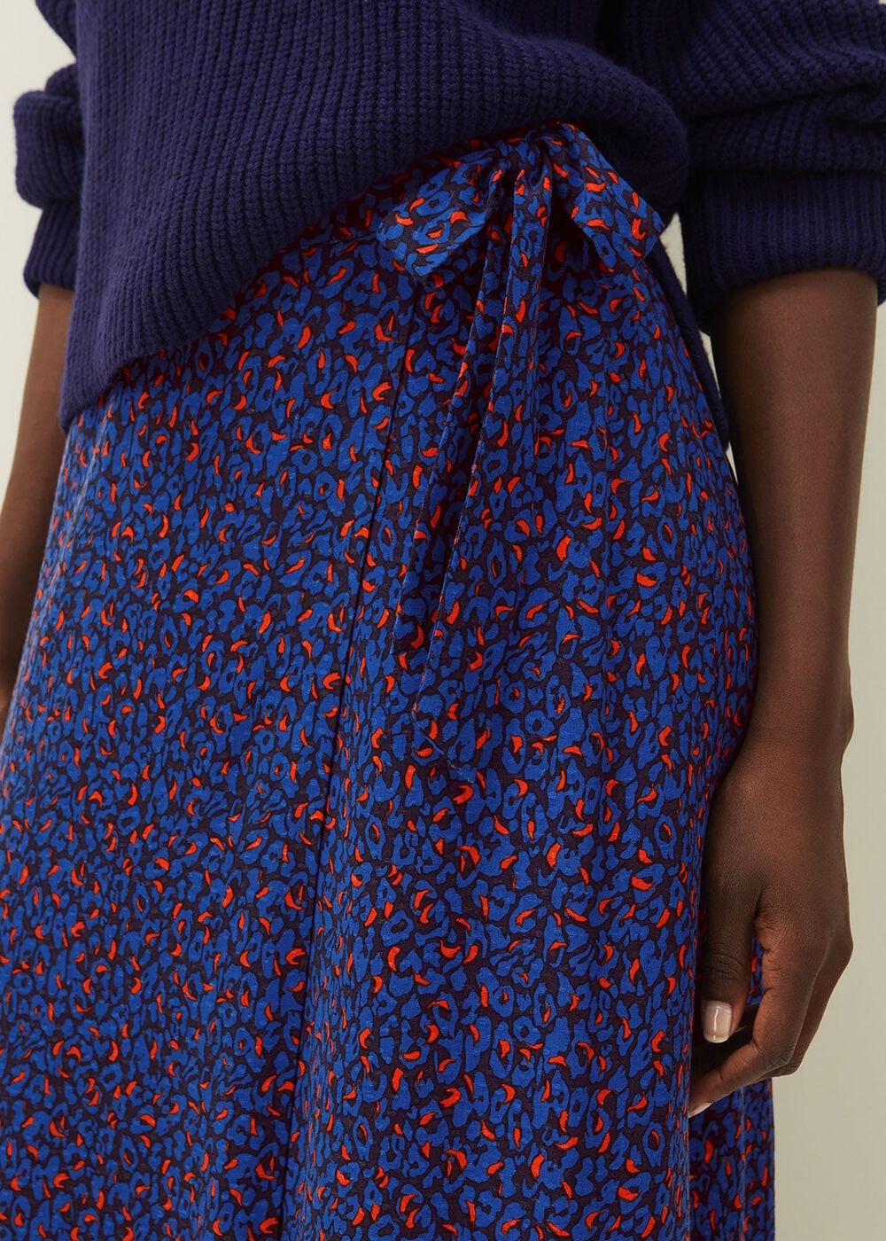 Lou Lou Animal Print Wrap Skirt - Spice/Ink
