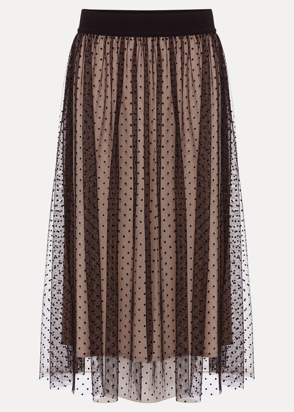 Maya Mesh Spot Skirt - Black/Blush