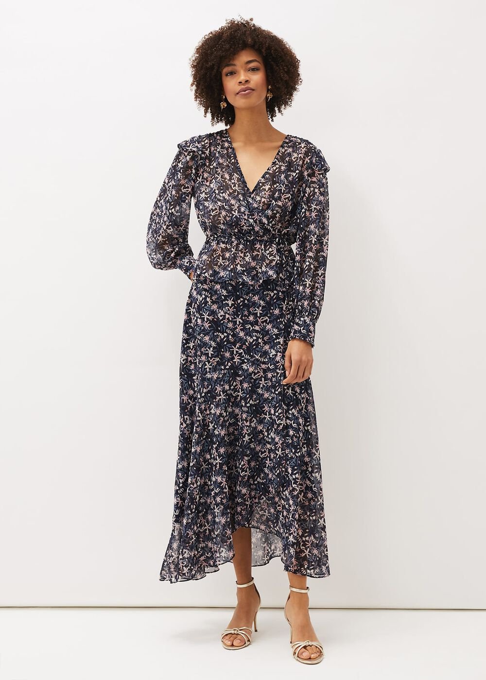 Lola Floral Co-Ord Maxi Skirt - Navy/Pink