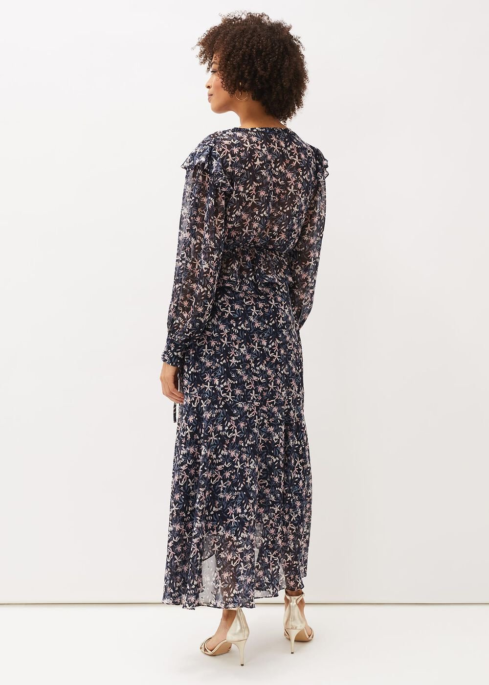 Lola Floral Co-Ord Maxi Skirt - Navy/Pink
