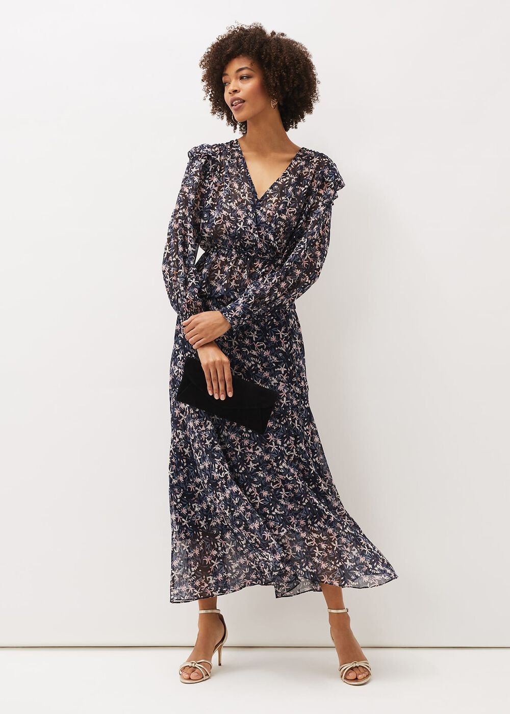 Lola Floral Co-Ord Maxi Skirt - Navy/Pink