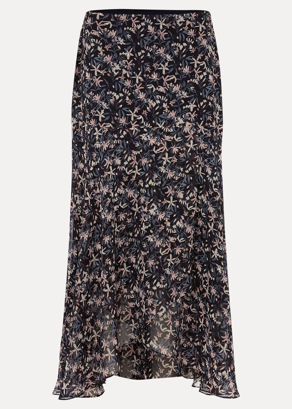 Lola Floral Co-Ord Maxi Skirt - Navy/Pink