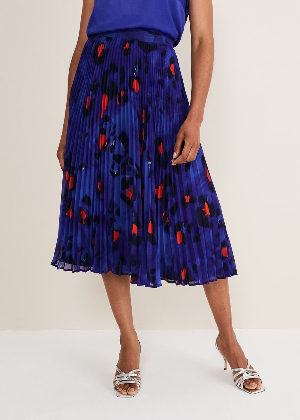 Clarisse Print Skirt - Cobalt/Multi