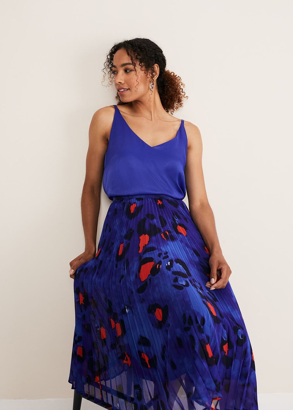 Clarisse Print Skirt - Cobalt/Multi