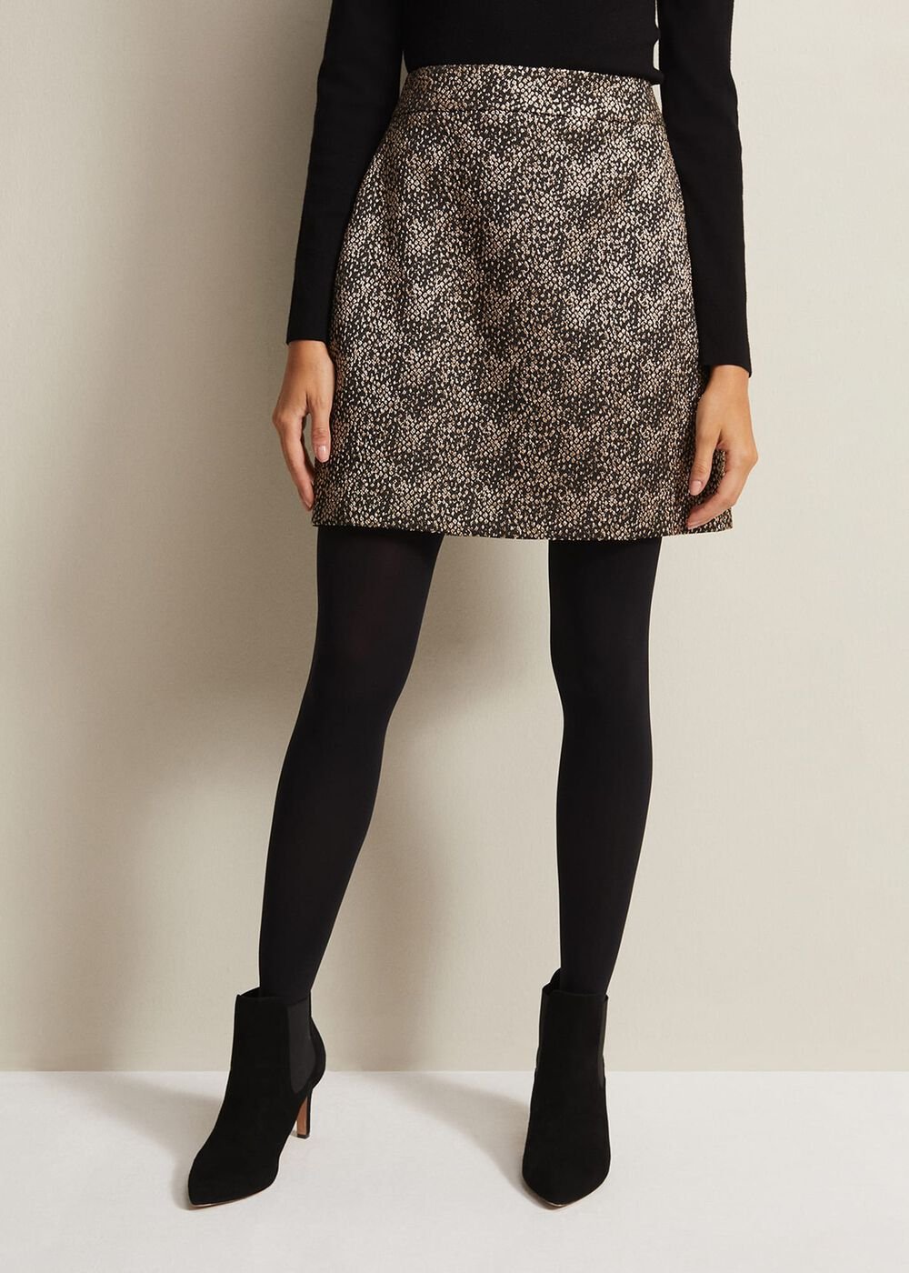 Kilah Jacquard Mini Skirt - Gold