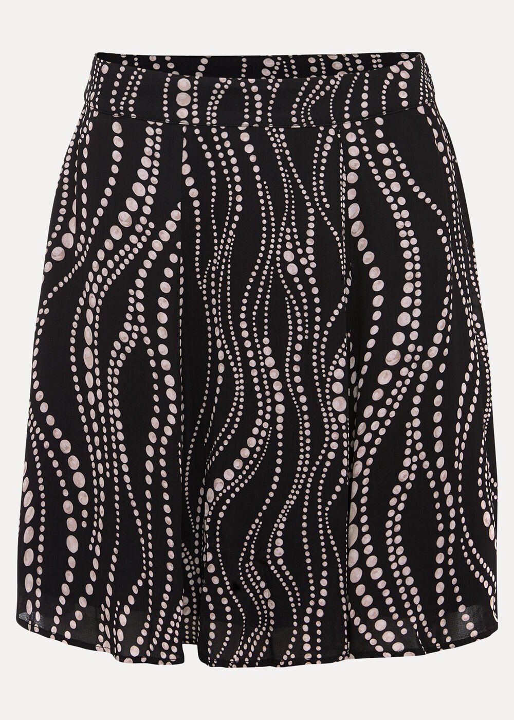 Ilaria Flippy Mini Pearl Print Skirt - Black