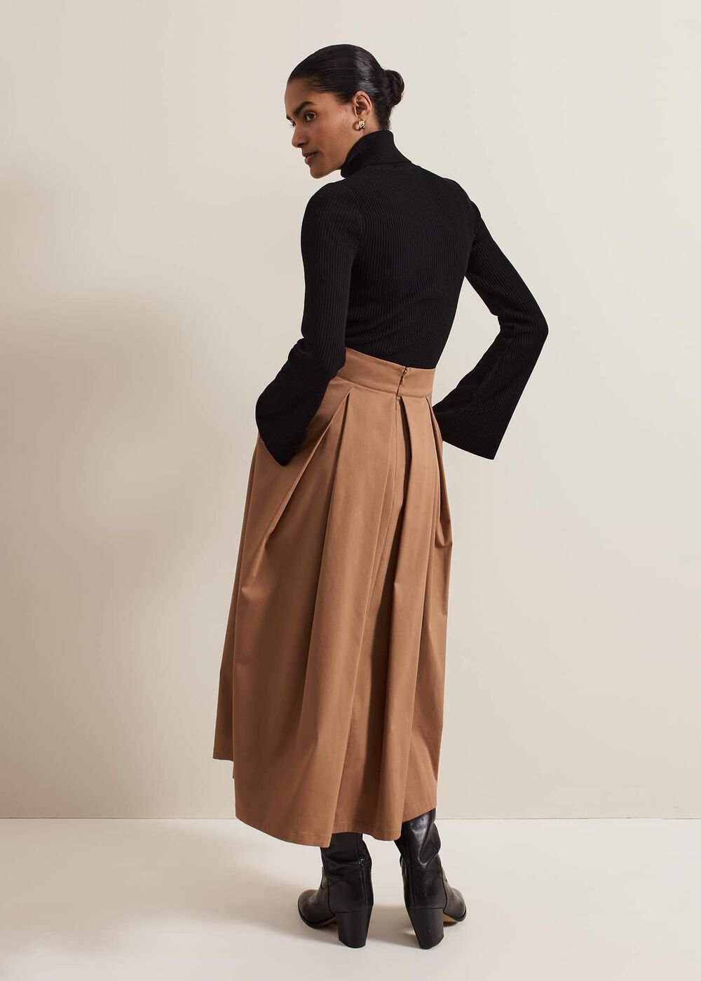 Trinity Pleated Skirt - Brown