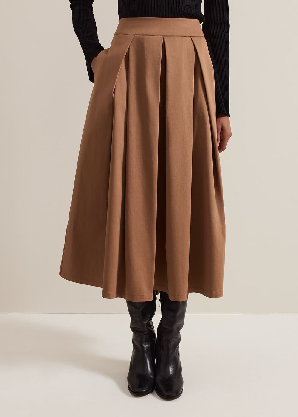 Trinity Pleated Skirt - Brown