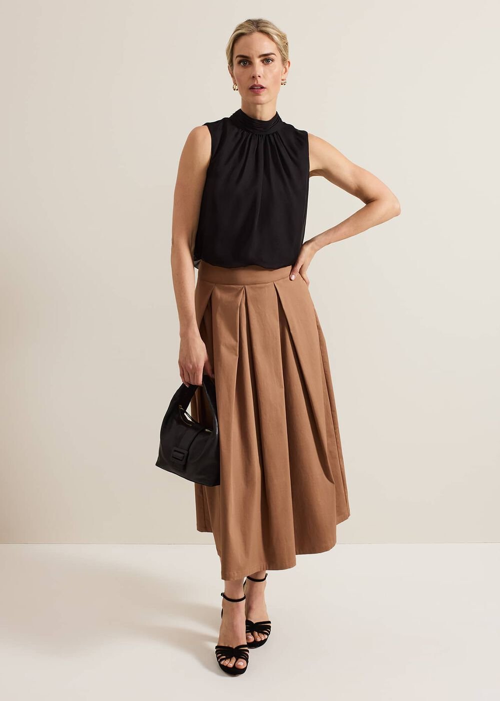 Trinity Pleated Skirt - Brown