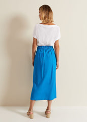 Hayden Linen Wrap Skirt - Blue
