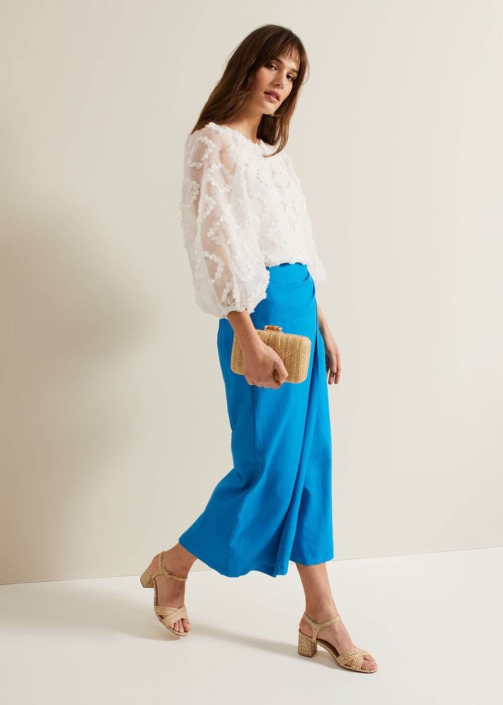 Hayden Linen Wrap Skirt - Blue