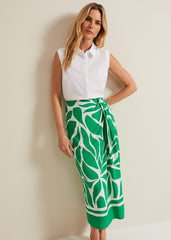 Presley Leaf Print Skirt - Green