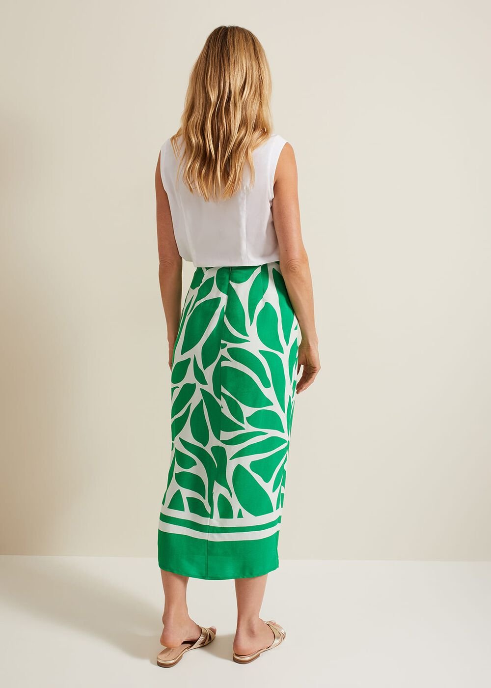 Presley Leaf Print Skirt - Green