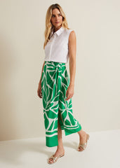 Presley Leaf Print Skirt - Green
