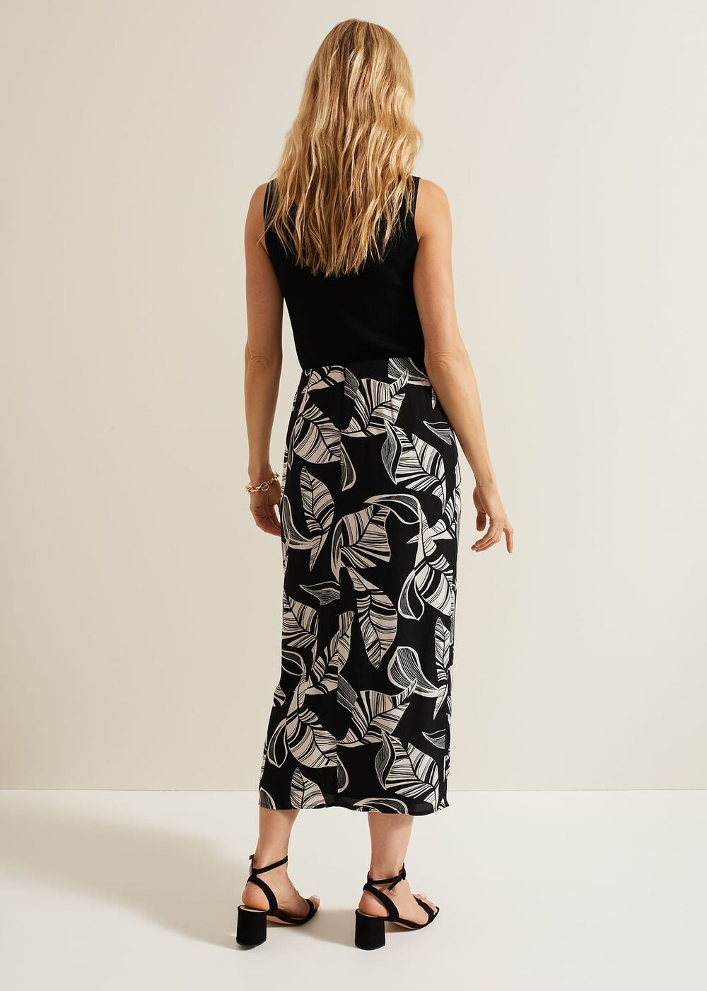 Ayana Printed Skirt - Black/Ivory
