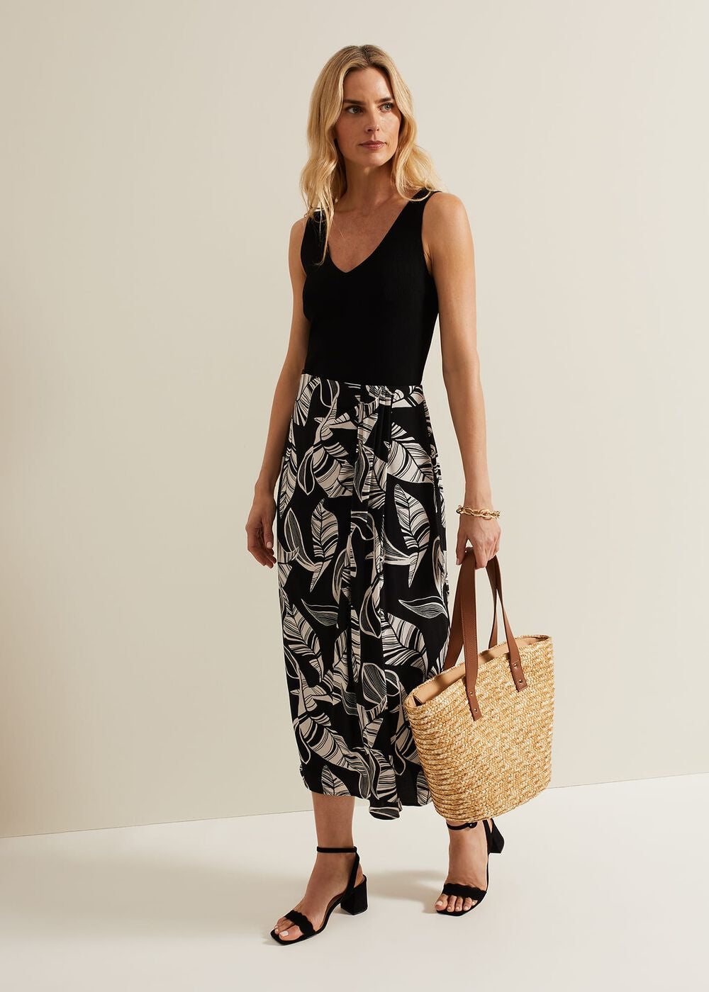 Ayana Printed Skirt - Black/Ivory