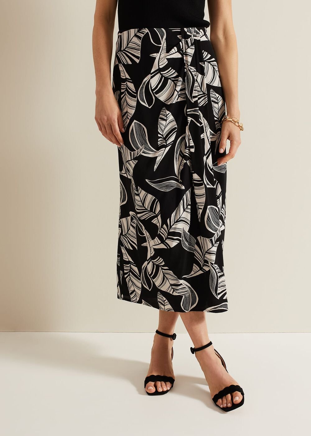 Ayana Printed Skirt - Black/Ivory