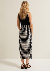 Rory Jersey Printed Maxi Skirt - Black/Stone