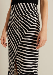 Rory Jersey Printed Maxi Skirt - Black/Stone