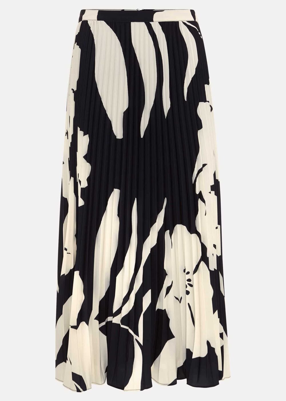 Elmina Floral Pleated Skirt - Navy/Ivory