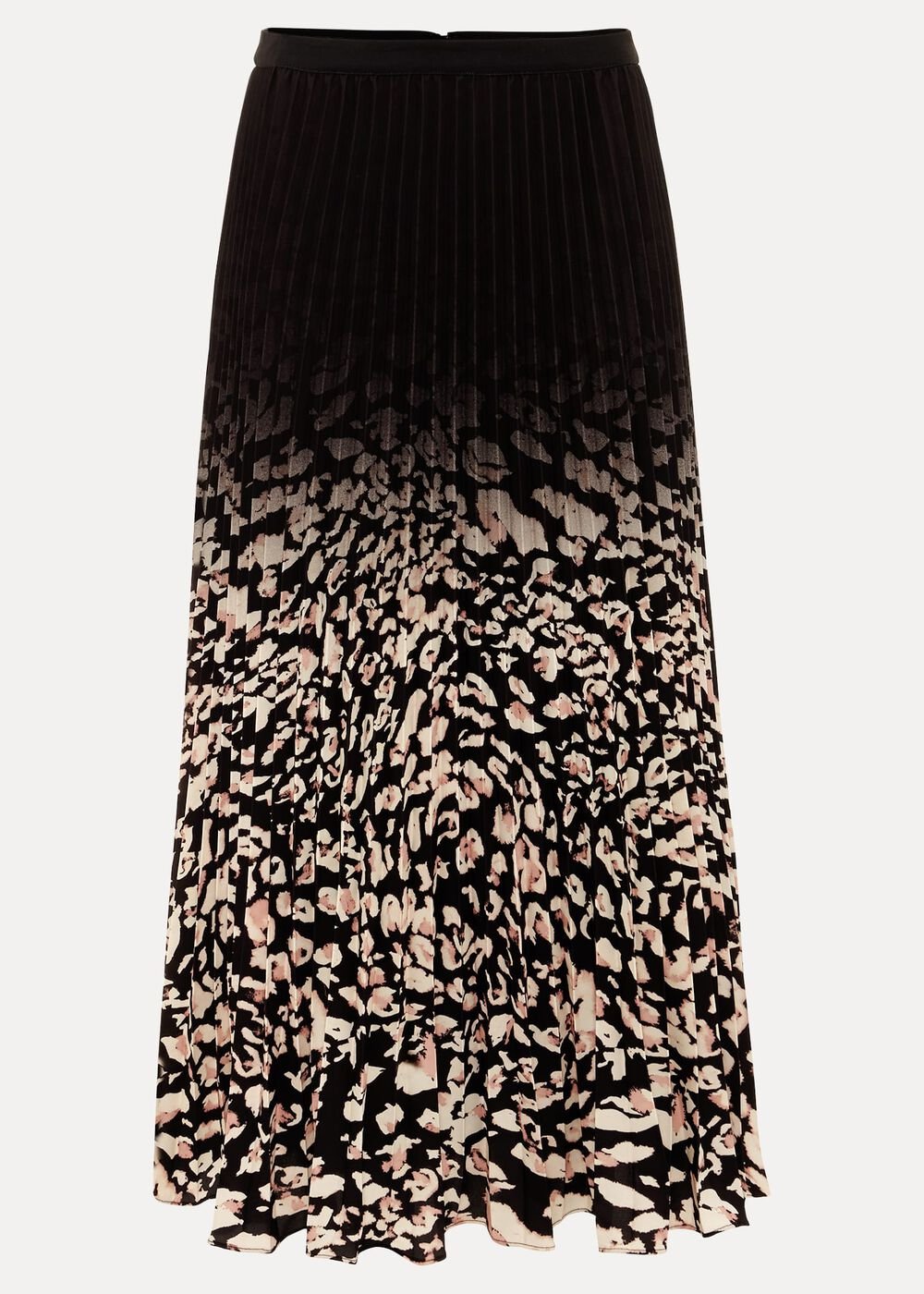 Elmina Abstract Print Pleated Skirt - Neutral