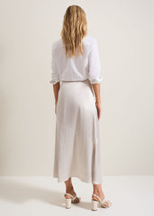 Ophelia Satin Midi Skirt - Metallic