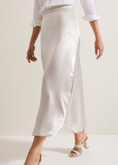 Ophelia Satin Midi Skirt - Metallic