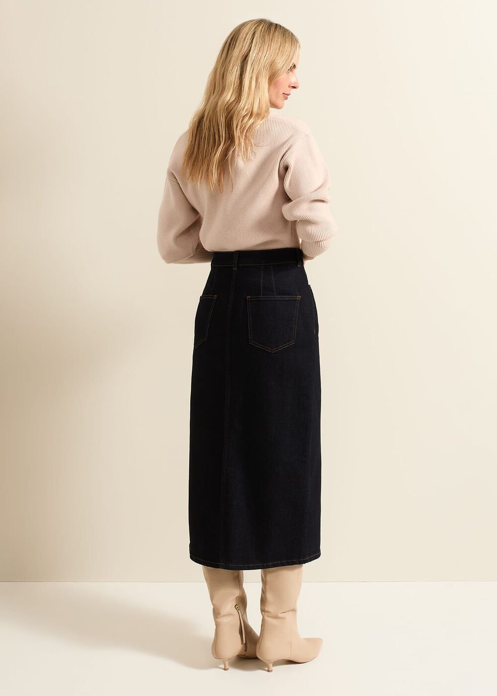 Amani Dark Wash Denim Skirt - Dark Wash