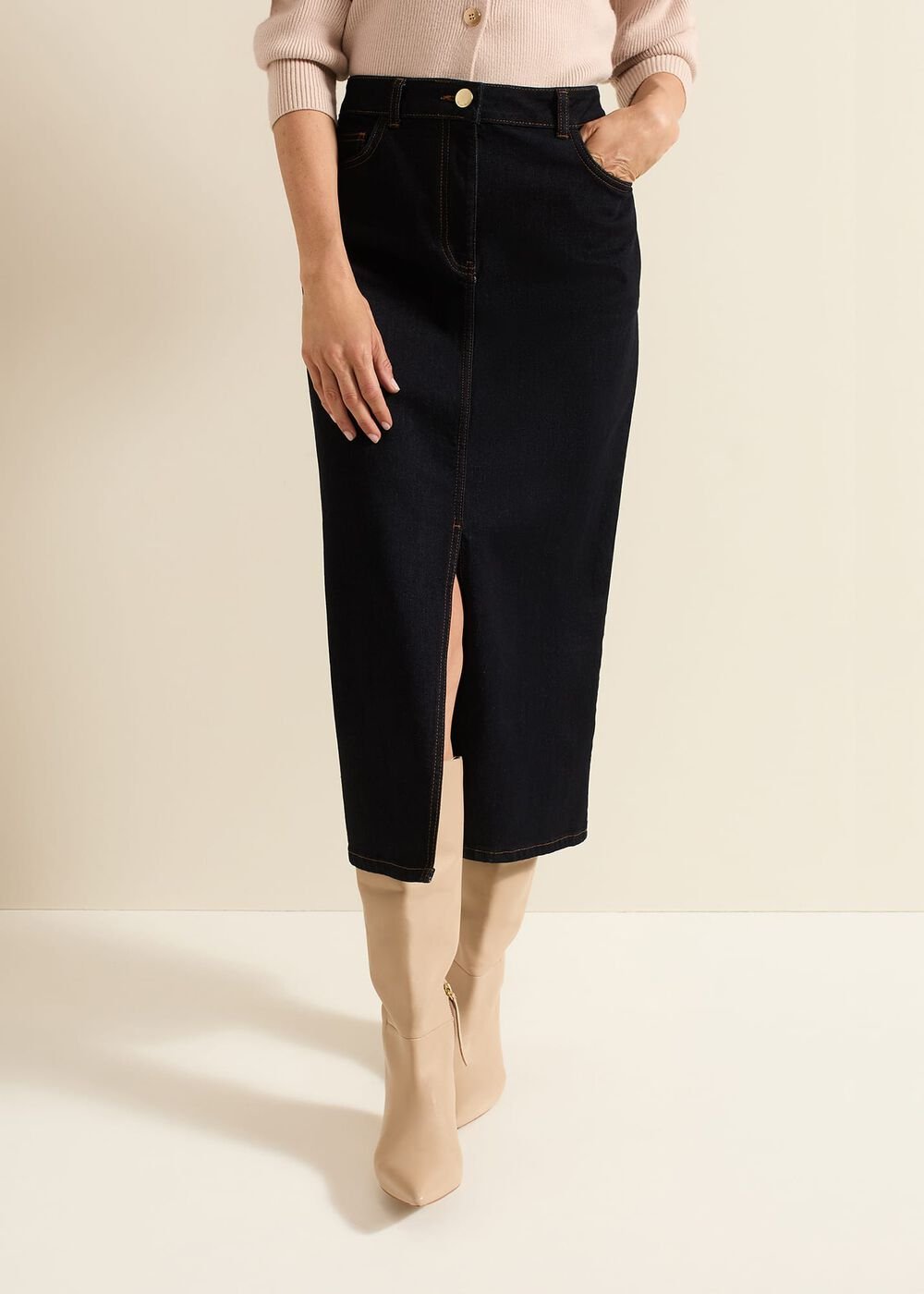 Amani Dark Wash Denim Skirt - Dark Wash