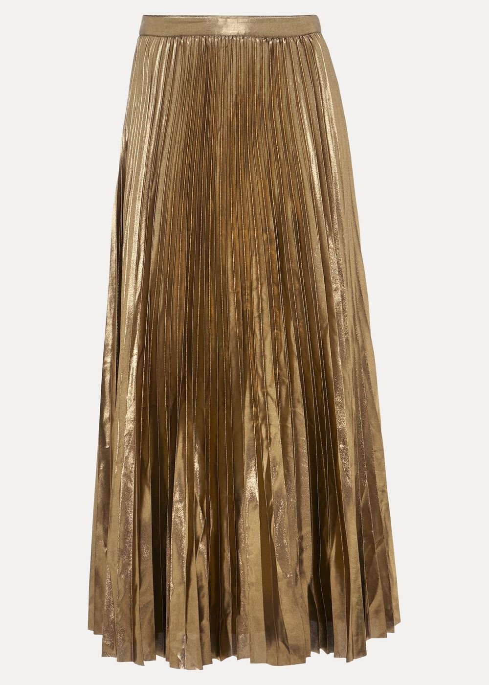 Dhalia Gold Foil Pleated Skirt - Gold