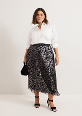 Zoe Metallic Pleated Skirt - Metallic