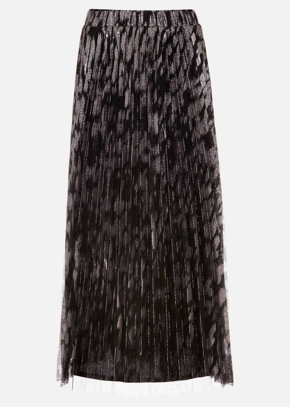 Petite Zoe Metallic Pleated Skirt - Metallic