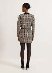 Tanya Lurex Geo Mini Skirt - Gunmetal