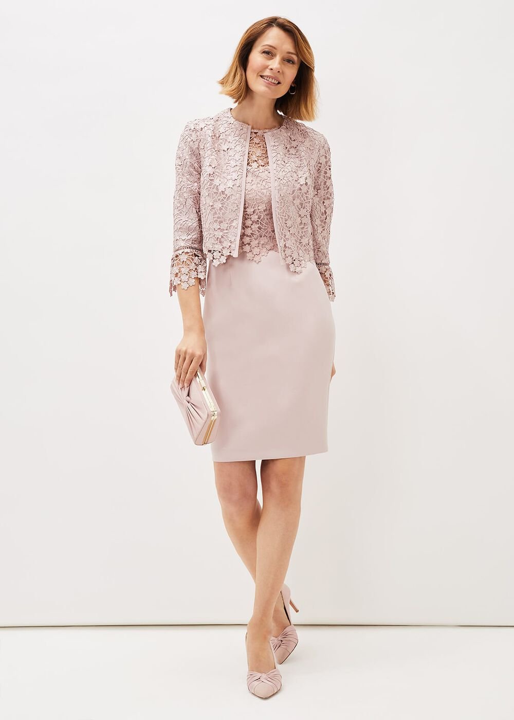 Mariposa Lace Occasion Jacket - Antique Rose