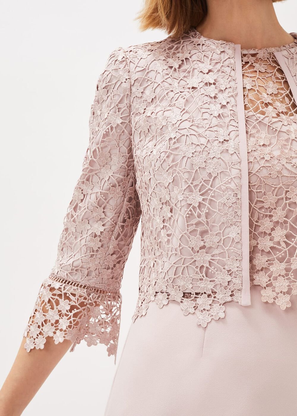 Mariposa Lace Occasion Jacket - Antique Rose