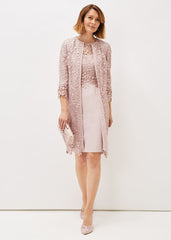 Mariposa Lace Occasion Coat - Antique Rose