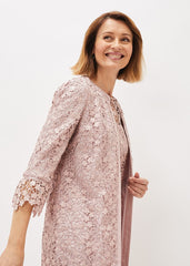 Mariposa Lace Occasion Coat - Antique Rose