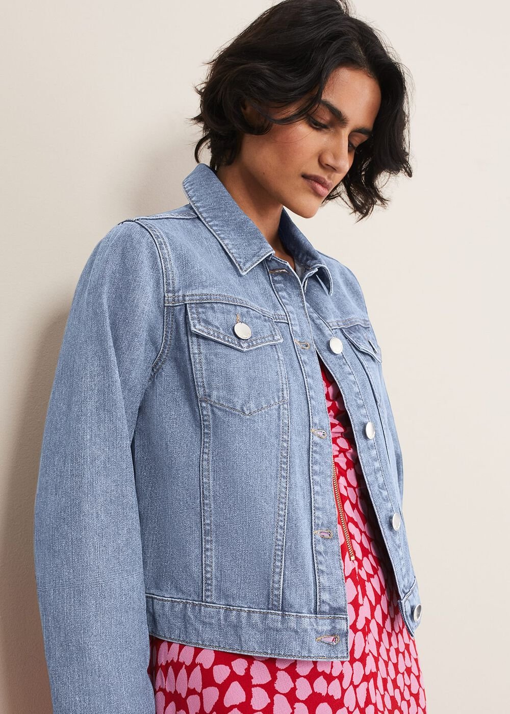 Caitlin Denim Jacket - Mid Wash Blue