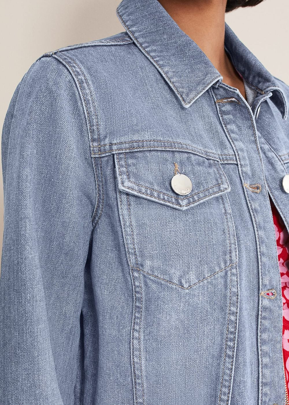 Caitlin Denim Jacket - Mid Wash Blue