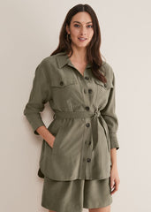 Leonar Co-Ord Shacket - Khaki