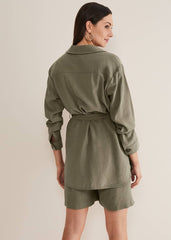 Leonar Co-Ord Shacket - Khaki