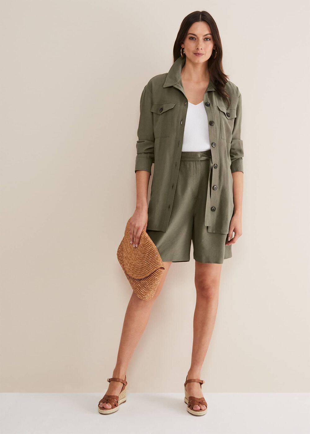 Leonar Co-Ord Shacket - Khaki