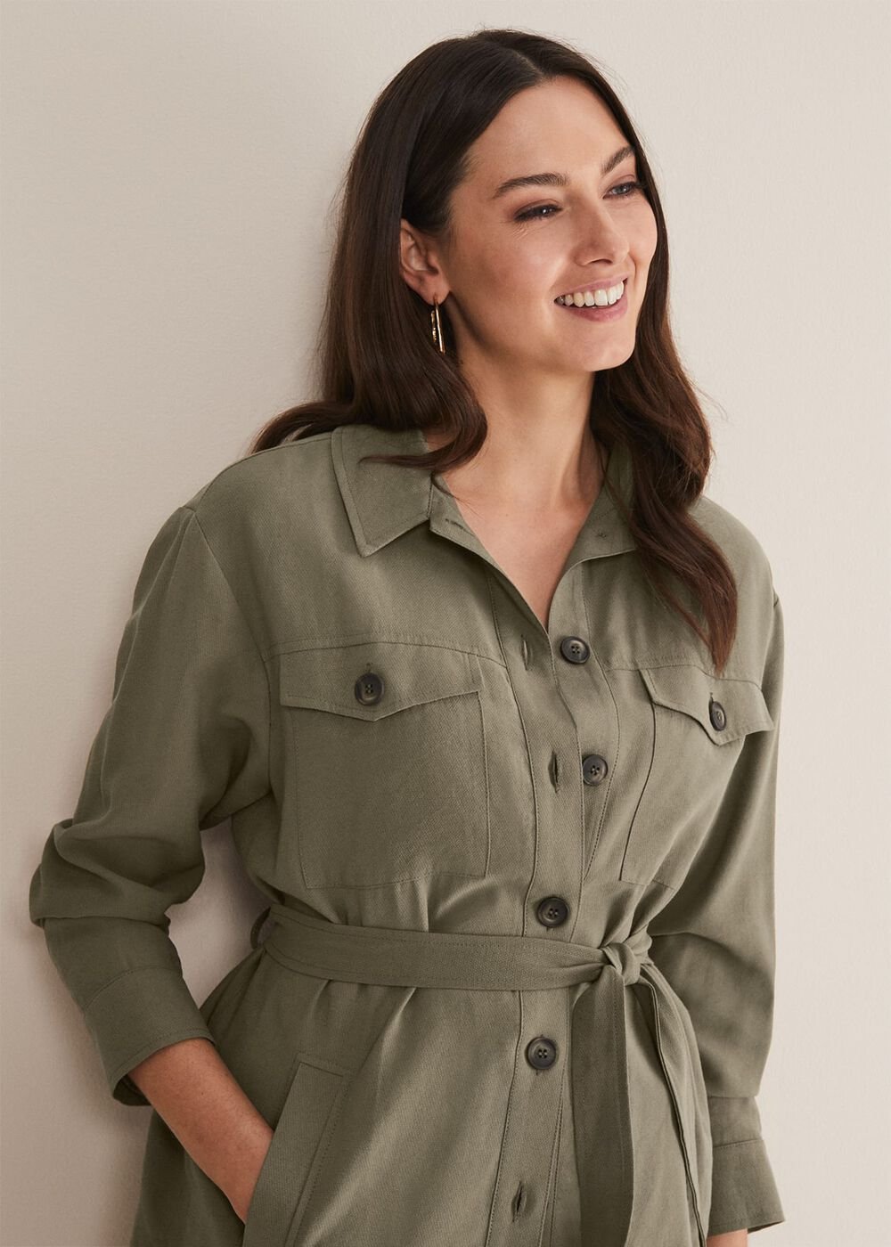 Leonar Co-Ord Shacket - Khaki