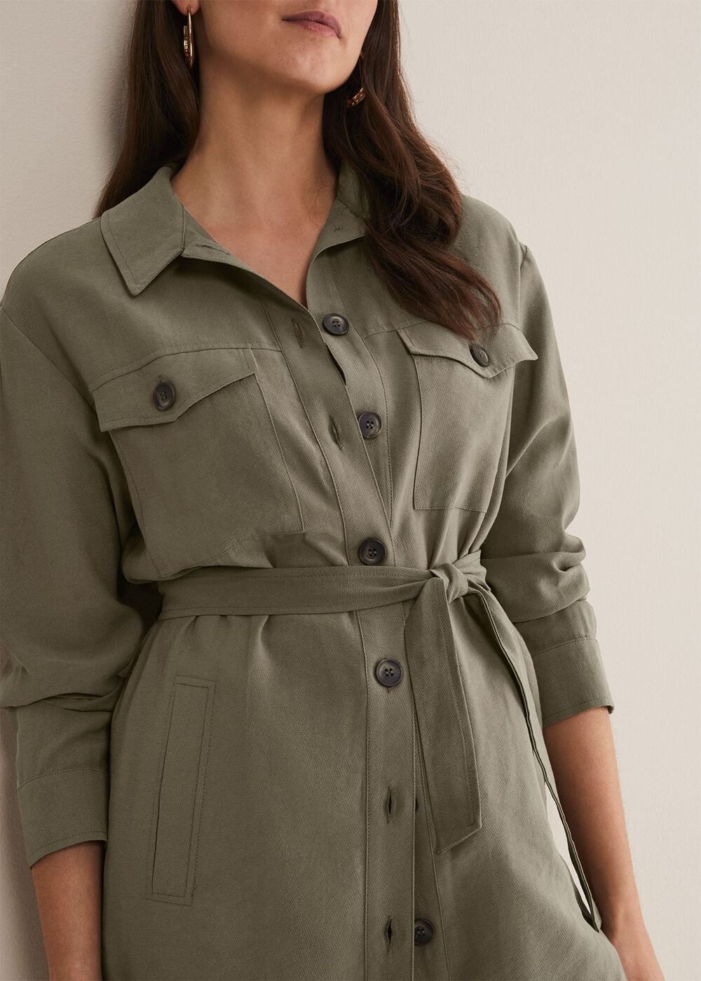 Leonar Co-Ord Shacket - Khaki