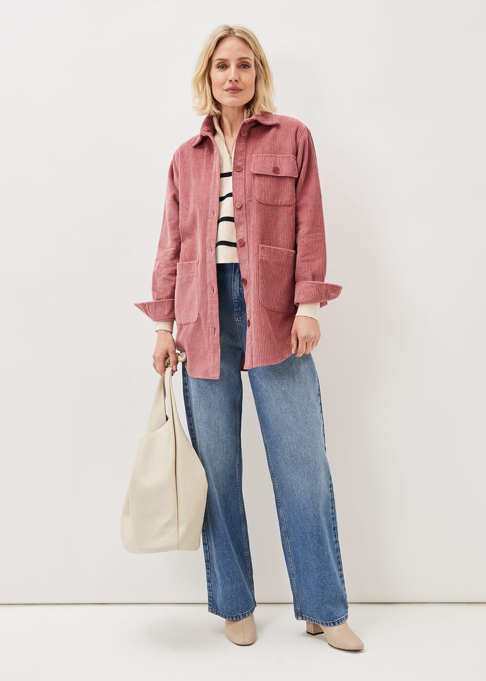 Katrina Cord Shacket - Rose