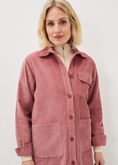 Katrina Cord Shacket - Rose