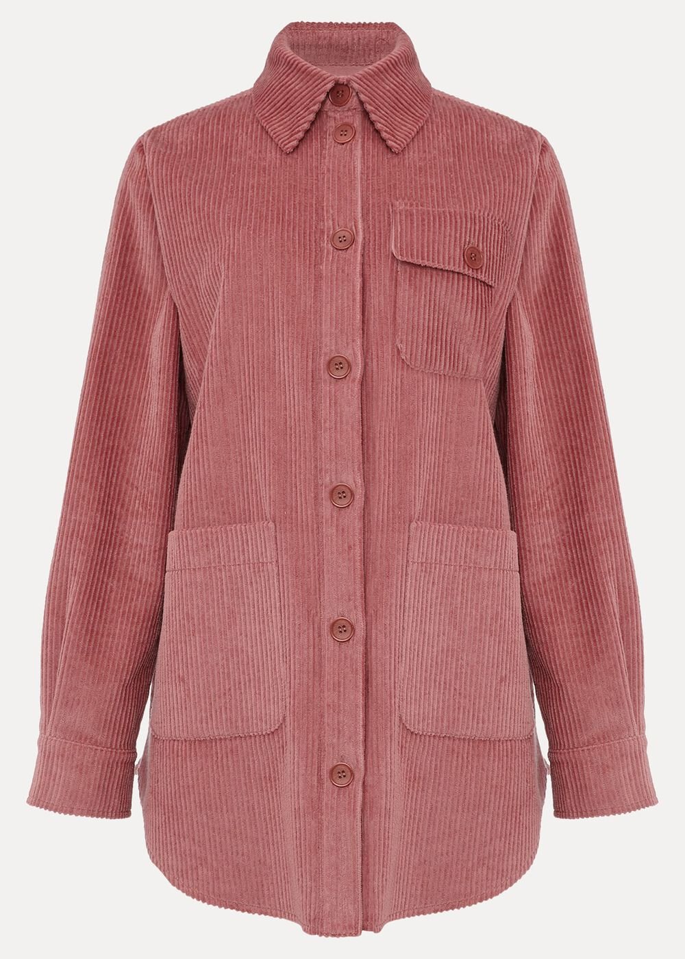 Katrina Cord Shacket - Rose