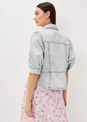 Karys Fashion Puff Sleeve Jacket - Denim
